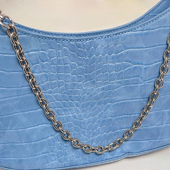 Urban Outfitters Light Blue Faux Croc Small Handbag- - Picture 6 of 9